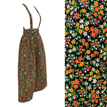 Vtg Vintage 1960s 60s Ooak Quilted Floral Cottage Core Boho Pinafore Maxi Dress 
