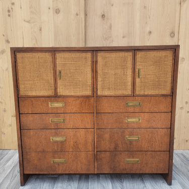 Mid Century Modern Chest of Drawers with Cane Panels by Jack Cartwright for Founders