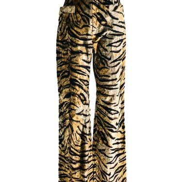 Yves Saint Laurent Animal Printed Velvet Trousers