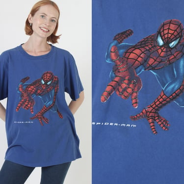 Vintage Spiderman Movie T-Shirt, Y2K Marvel Comics Tee, Changes Brand Cartoon Print 