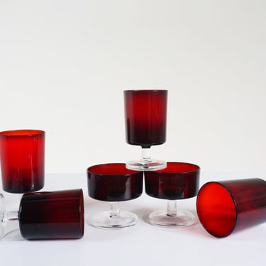 Ruby Red Cocktail Glasses 