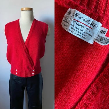Vintage Red Double Breasted Sweater Vest 