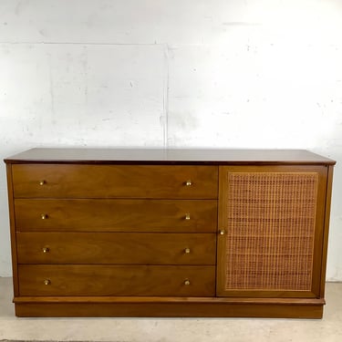 Mid-Century Modern Cane Front Dresser or Cabinet 