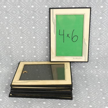 Vintage Cardboard Picture Frames w/ Glass - Lot of 9 - Some Damaged - Back Easel for Tabletop - 4" x 6" 4x6 Photo Frame 