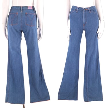 70s FADED GLORY denim bell bottom jeans 26, vintage high waisted bells, bell bottom jeans, 70s flares 6 