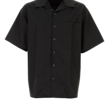 Prada Men Black Poplin Shirt