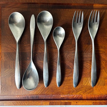 Vintage Set of 6 Flatware Pamir Stainless Steel by Wusthof-Dreizack 