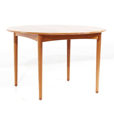 William Watting Style Mid Century Danish Teak Expanding Dining Table with 2 Leaves - mcm 