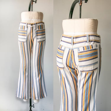 1970s Levi's Big E Pants Striped Flares 
