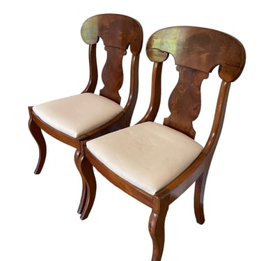 Two Duncan Pfyfe Style Cherry Dining Chairs JV189-13