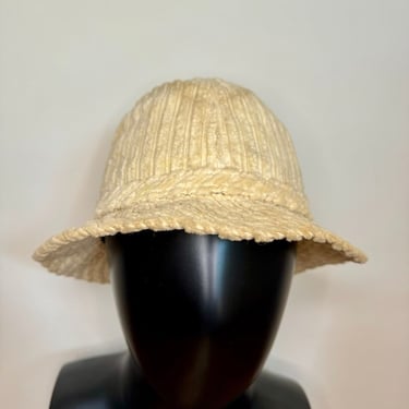 Vintage 70&#39;s Cream Corduroy Bucket Hat by VintageRosemond