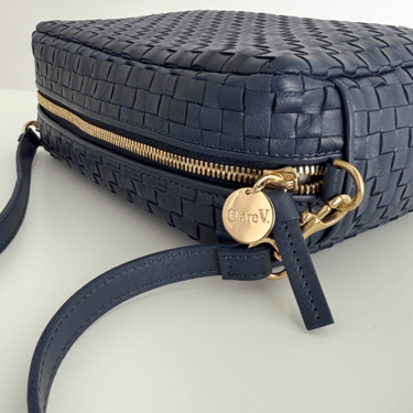 Marisol Crossbody in Bleu Marine Woven Checker