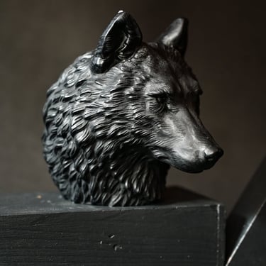 Black Wolf Sculptural Candle