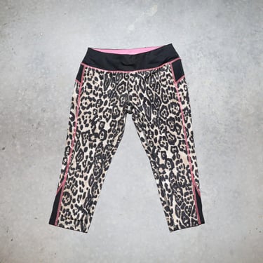 Y2K Leopard Print Biker Shorts Summer Casual Workout Leggings Size Small 