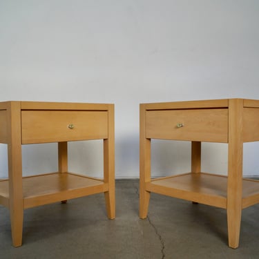 Pair of Vintage Postmodern Solid Maple Nightstands 