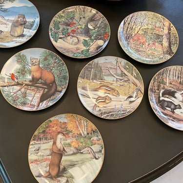 Vintage Franklin mint Woodland year collector plates 