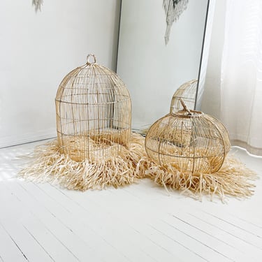 Neutral Raffia Pendant Lights 2 pcs - The Aviary 