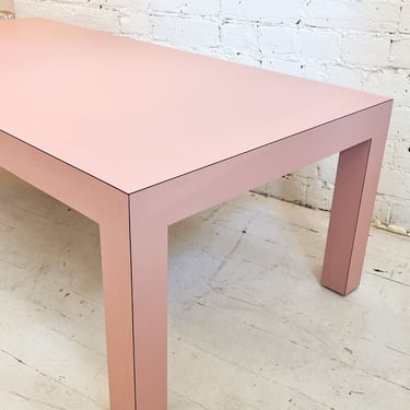 Pink Laminate Parsons Coffee Table and End Table