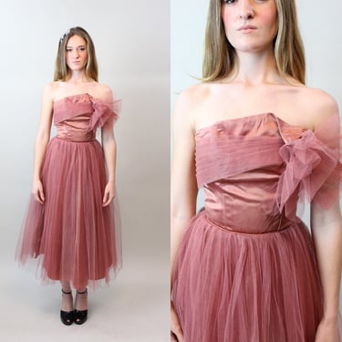 1950s EMMA DOMB coral cupcake tulle dress xxs  | new spring 