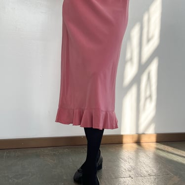 Dusty Rose Silk Bias Skirt (M)