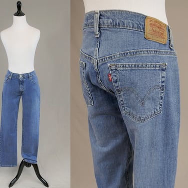 90s Levi's 505 Jeans - 33" low rise waist - Blue Denim Pants - Nouveau Low Straight Leg - Vintage 1990s - 32" inseam 