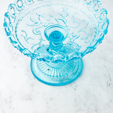 Antique French Blue Glass Compote