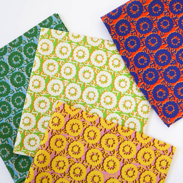 Set of Four Primary Garden Napkins