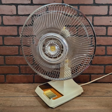 Kuo Horng Brown and White Electric Fan Model NO. KH-203 