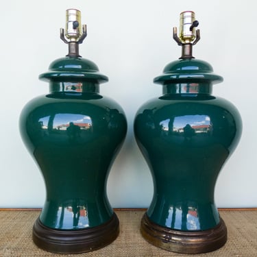 Pair of Forest Green Lamps