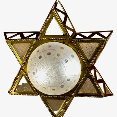 Art Deco-Styled Chandelier Featuring  6-pointed Jewish Star Design