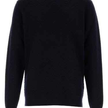 Giorgio Armani Man Midnight Blue Wool Blend Sweater