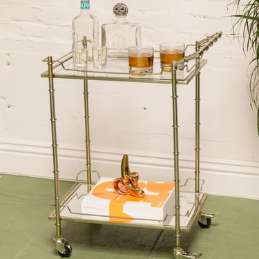 Metal Bamboo Bar Cart