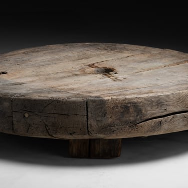 Massive Wooden Slab Coffee Table