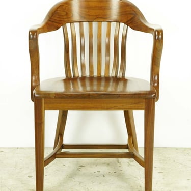 Refinished Antique Walnut Office Bankers Armchair