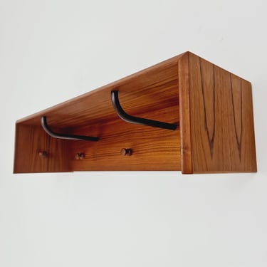 Mid century Danish Wardrobe By Vildbjerg Møbelfabrik, teak wall coat rack 1960s 