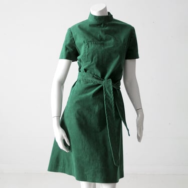 vintage 70s green faux suede dress 