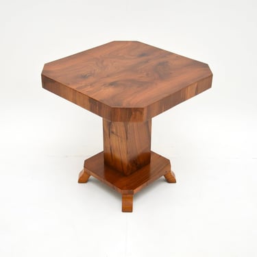 Art Deco Figured Walnut Occasional Side Table / Coffee Table