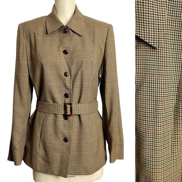 Vintage Talbots belted checked hunt jacket - size 10 