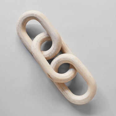 XL Wood Chain Links - Whitewash