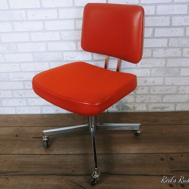 Vintage 1982 Orange Superior Chaircraft Corp Office Chair 