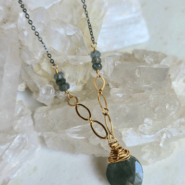James + Jezebelle | Moss Aquamarine Oxi Silver + Goldfilled