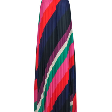 Trina Turk - Multicolor High Neck Sleeveless Pleated Maxi Dress Sz S