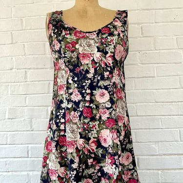 1980's Pretty Floral Val Mode Lingerie Dress (Size M/L) 