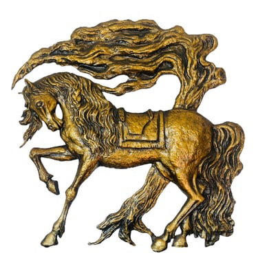 Z. Daniell's Mid-Century Majesty - 41" Gold Leaf Horse Sculpture