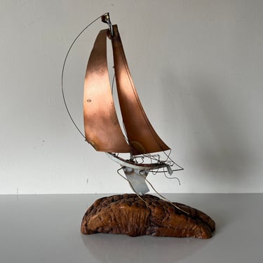70's Lloyd Le Blanc Sail Boat Sculpture 