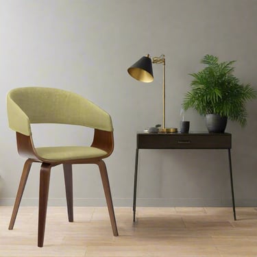 Lowell Bentwood Chair w/Light Wood in Acid Green Linen Look Fabric FFW258-608