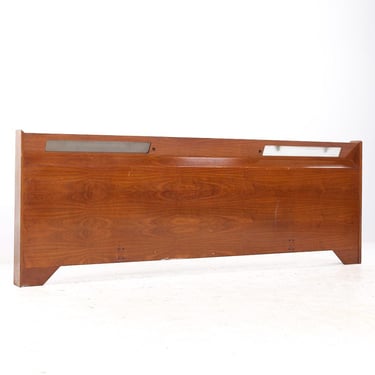 Albert Parvin Style Mid Century Walnut King Headboard - mcm 