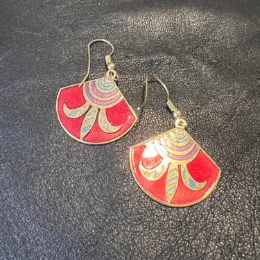Vintage Cloisonné Enamel Dangle Earrings by VintageRosemond