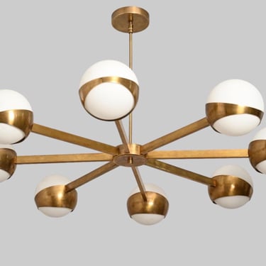 STILNOVO Style 8 Globe Brass Chandelier 