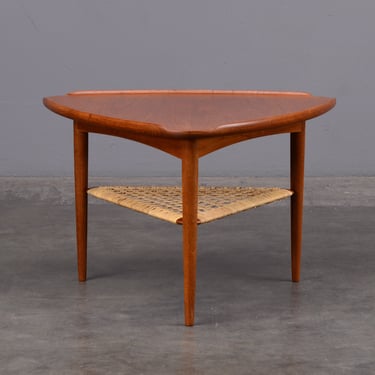Poul Jensen Triangular End Table by Selig Teak Danish Modern 